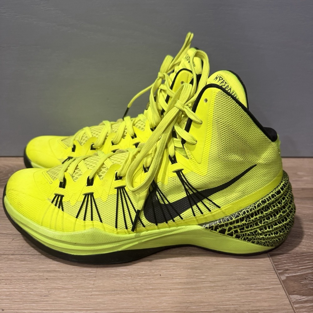Nike Hyperdunk 2013 Volt Black Mens Basketball Shoes 599537-701 Size 10